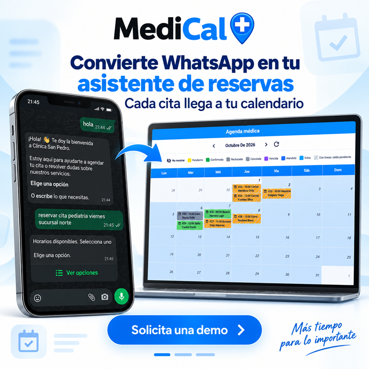 Reservas de citas m&eacute;dicas de MediCal mediante WhatsApp
